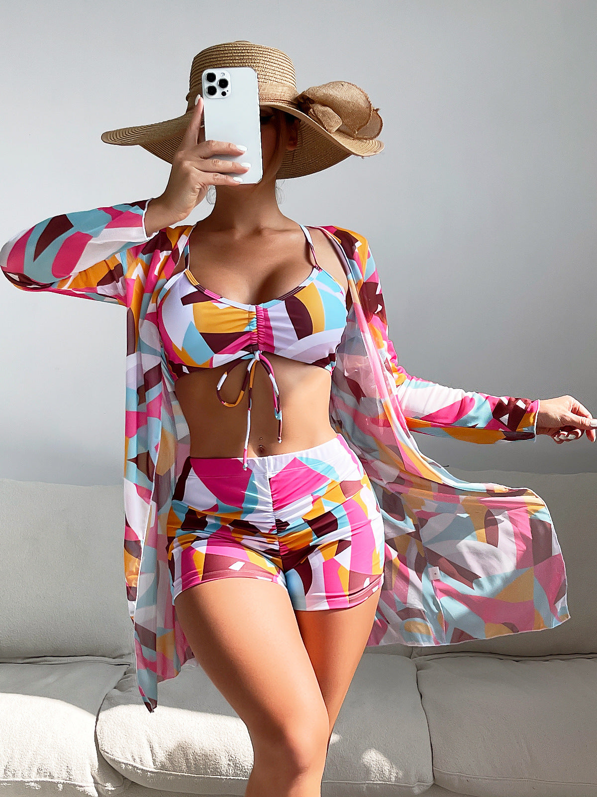 🏖️👙【S-XL】Komplet kopalk s potiskom za počitnice na plaži.